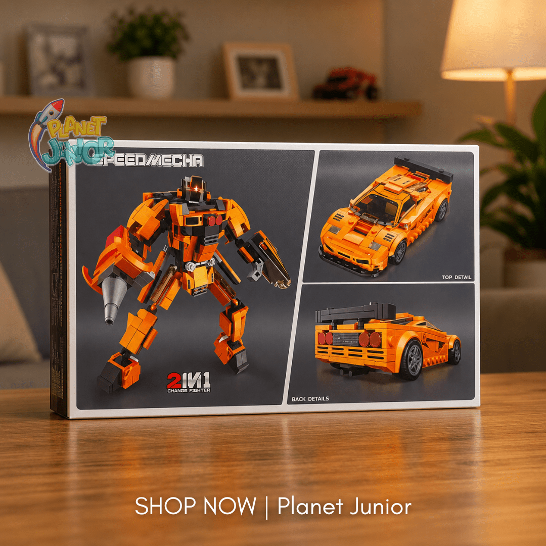 2-in-1 Transforming Sports Car & Mecha Robot Building Blocks Set – 343 Pcs