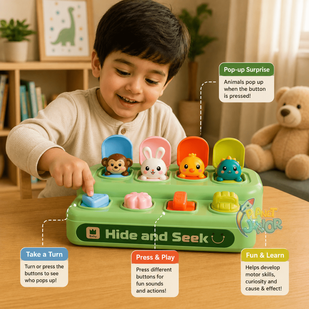Hide & Seek Pop-Up Animal Activity Toy for Kids