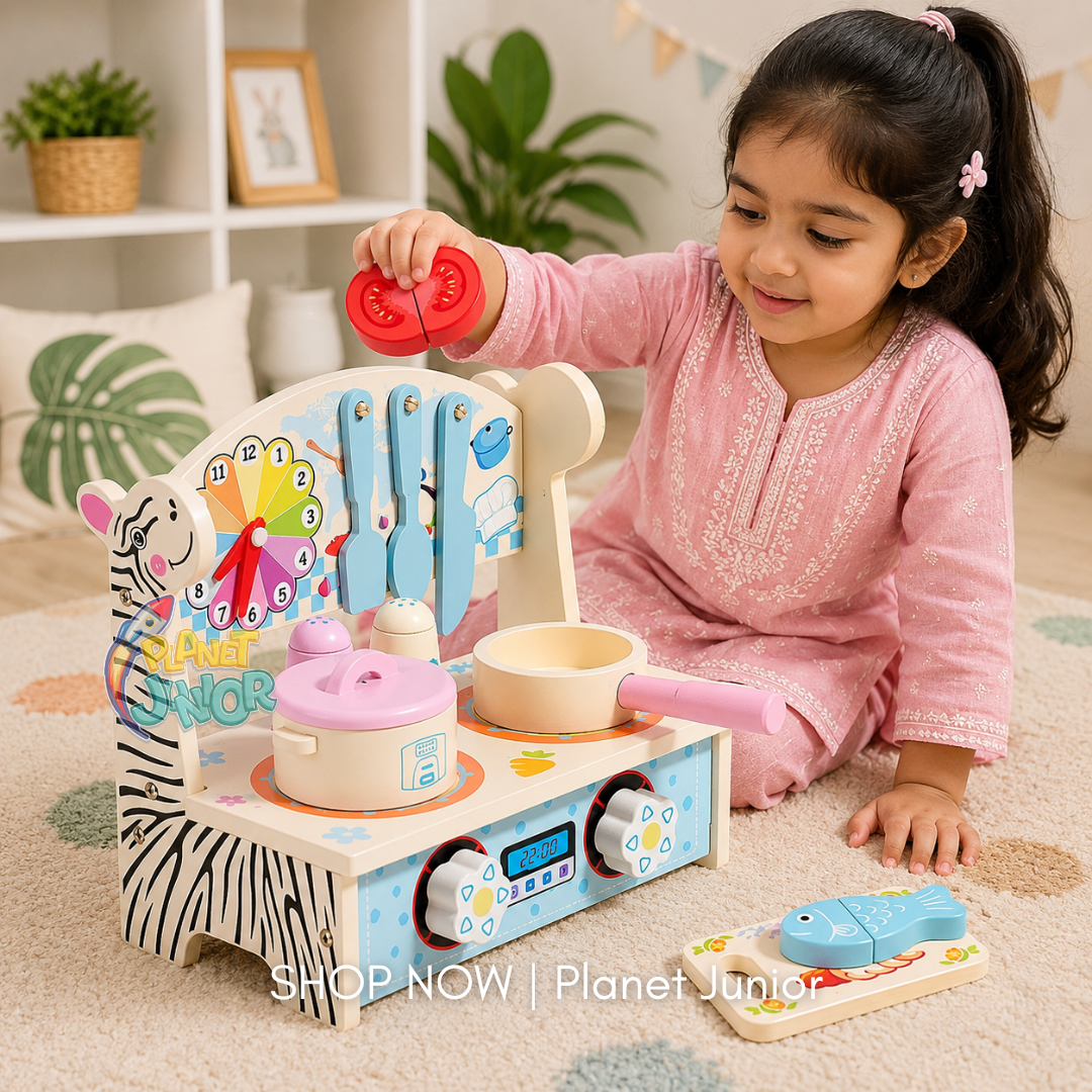 Wooden Little Chef Pretend Kitchen Cooking Set for Kids
