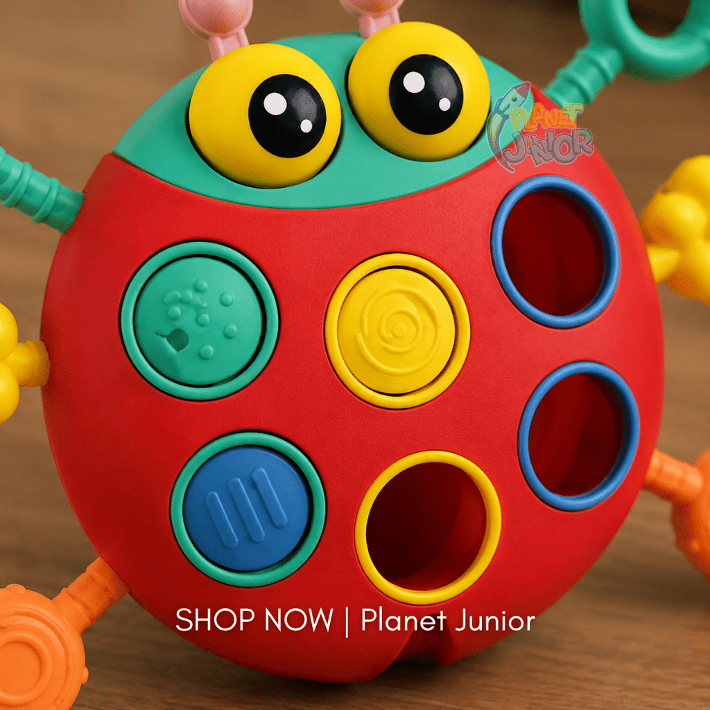 Interactive Ladybug Pull String Sensory Toy for Babies