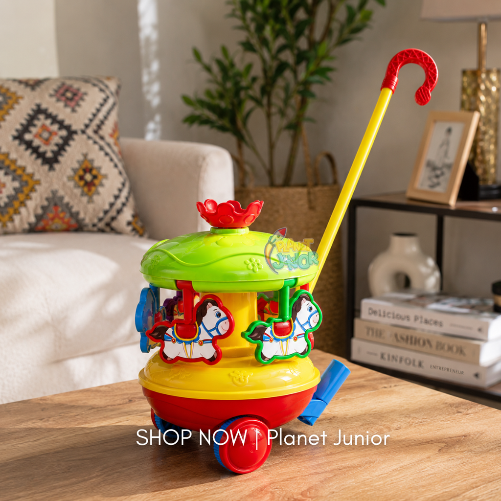Push Along Musical Spinning Carousel Toy