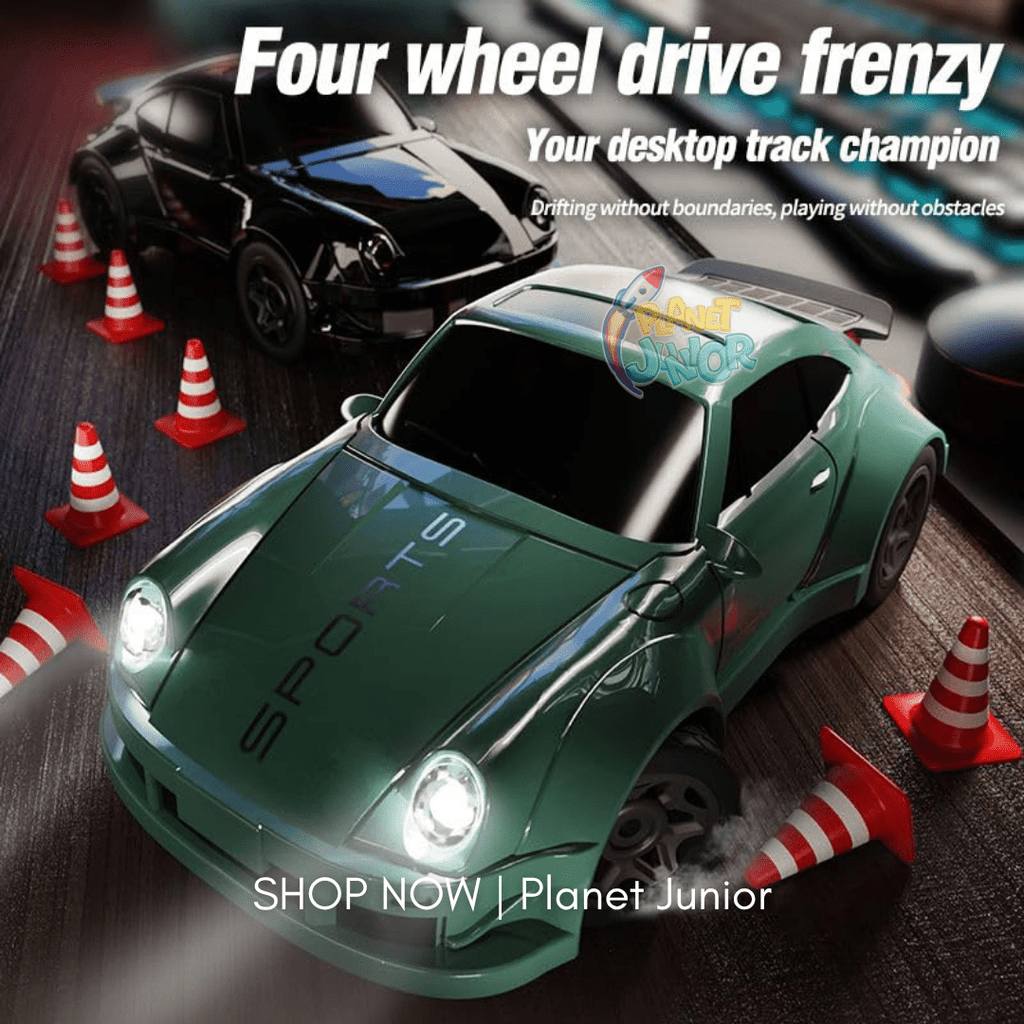 Mini 1:64 RC Sports Car with Racing Display Garage & Remote Control