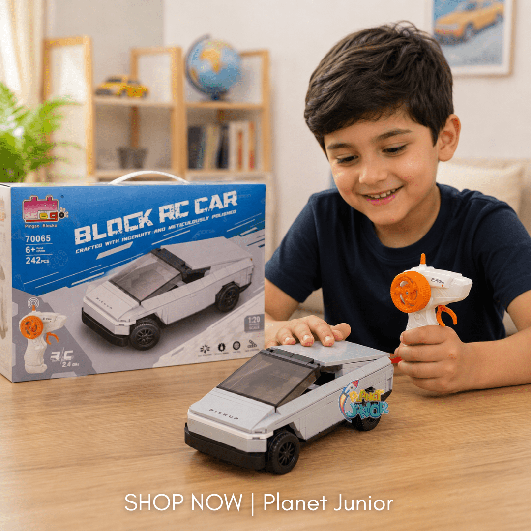 DIY 1:20 Cybertruck-Inspired Rechargeable RC Building Block Car