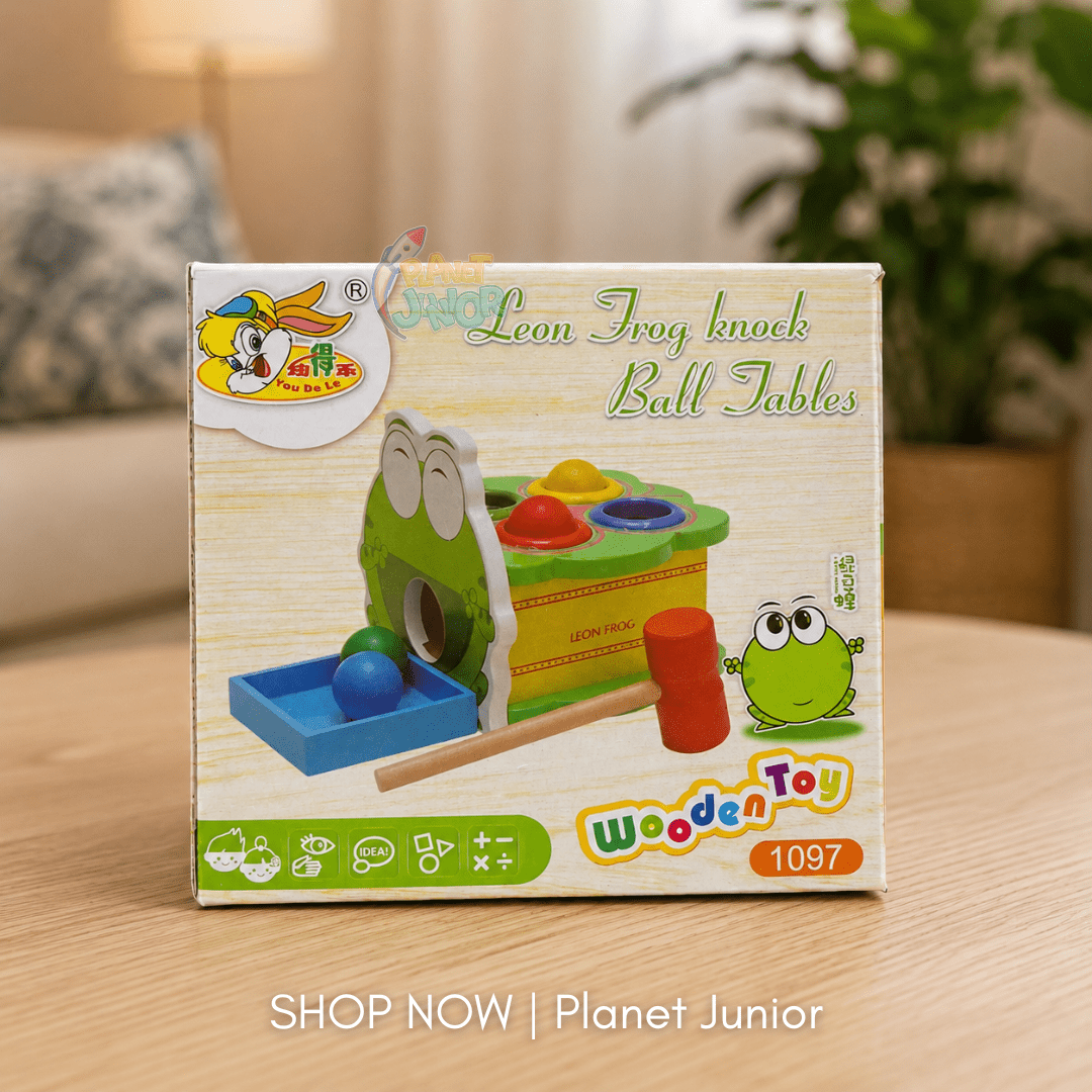 Wooden Frog Knock Ball Hammering Game for Kids