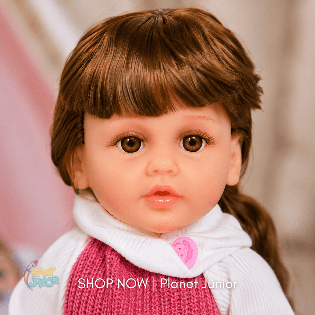 Realistic Fashion Doll with Pink Knitted Outfit & Long Hair