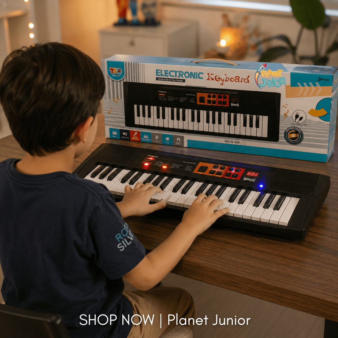 44 Key Electronic Piano Keyboard with Microphone, Music & Learning Functions