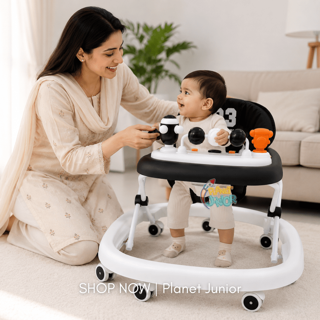 Sporty Baby Walker with Music, Lights & Squeaky Toys