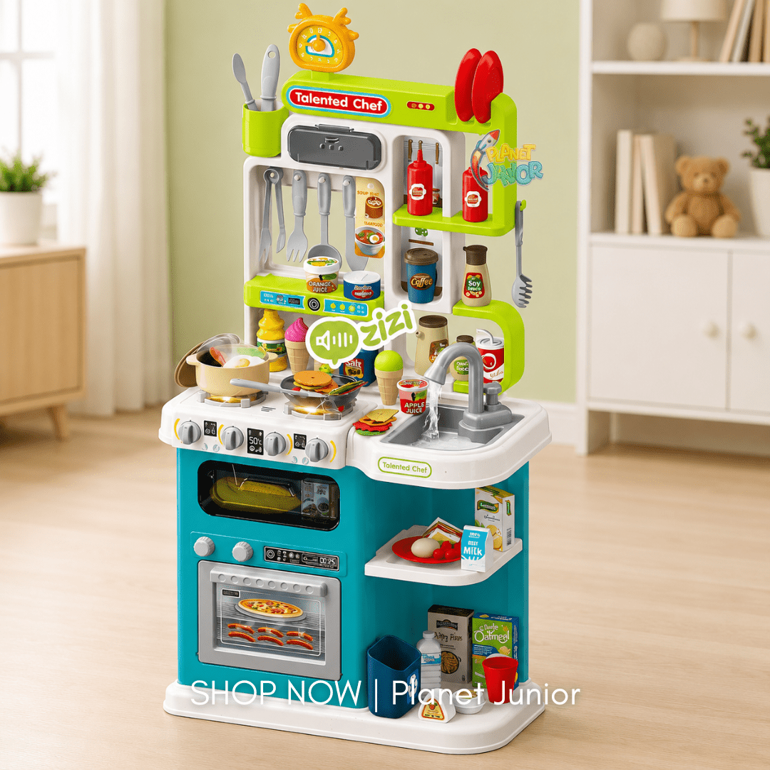 95-Piece Home Chef Kitchen Playset with Steam, Lights, Sounds & Running Water