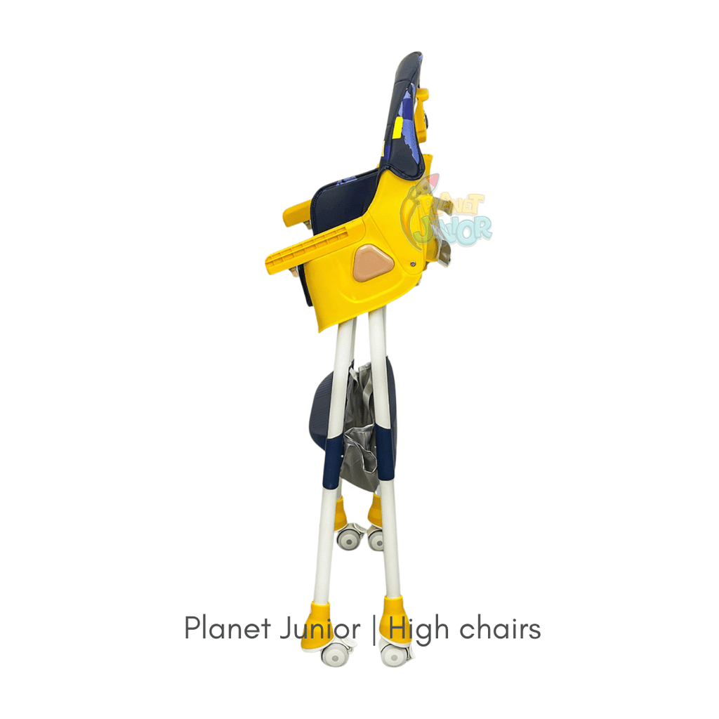 MotherCare Baby Feeding High Chair with Toy Bar - Blue & Yellow