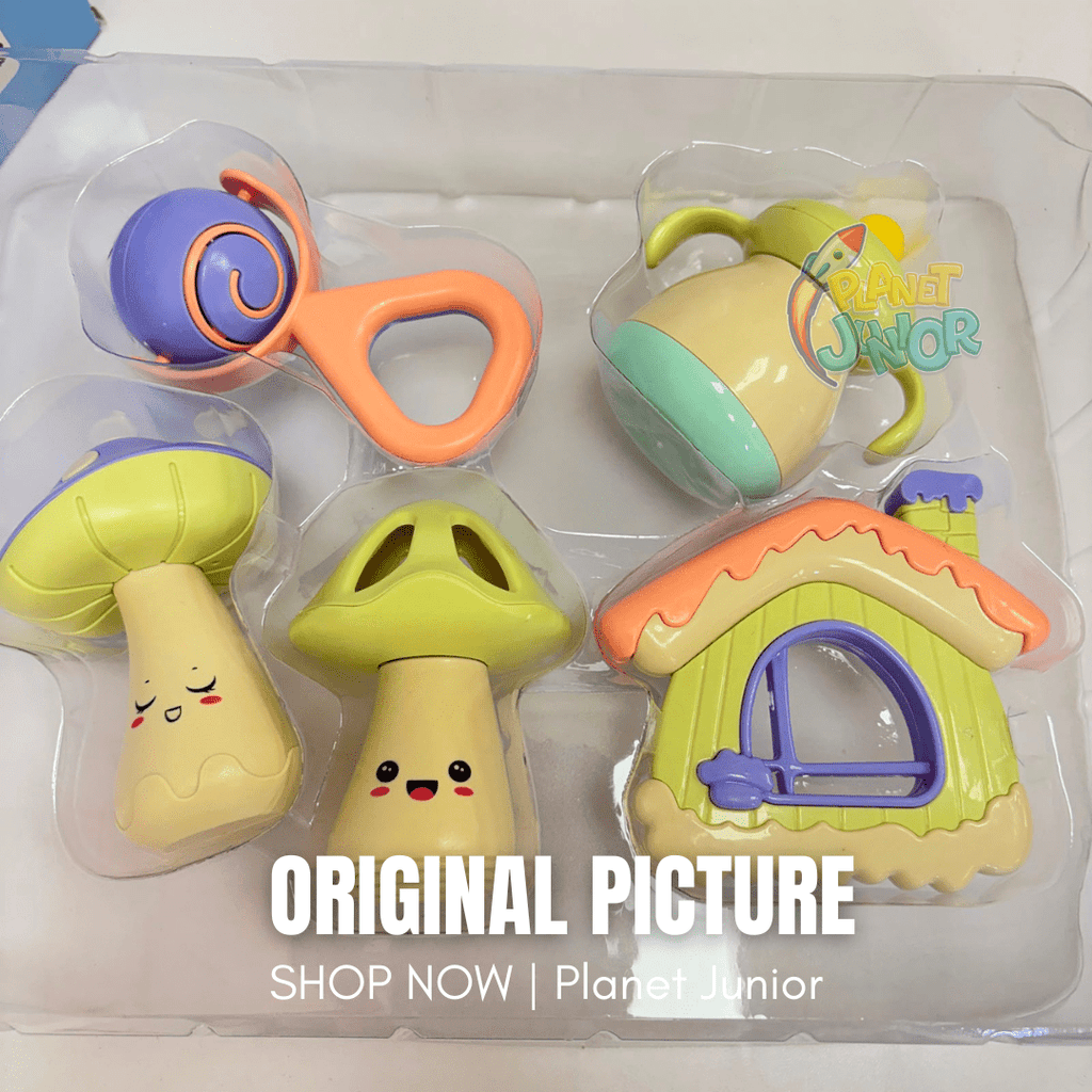 Adorable Baby Rattle & Teether Set with Assorted Sensory Shapes