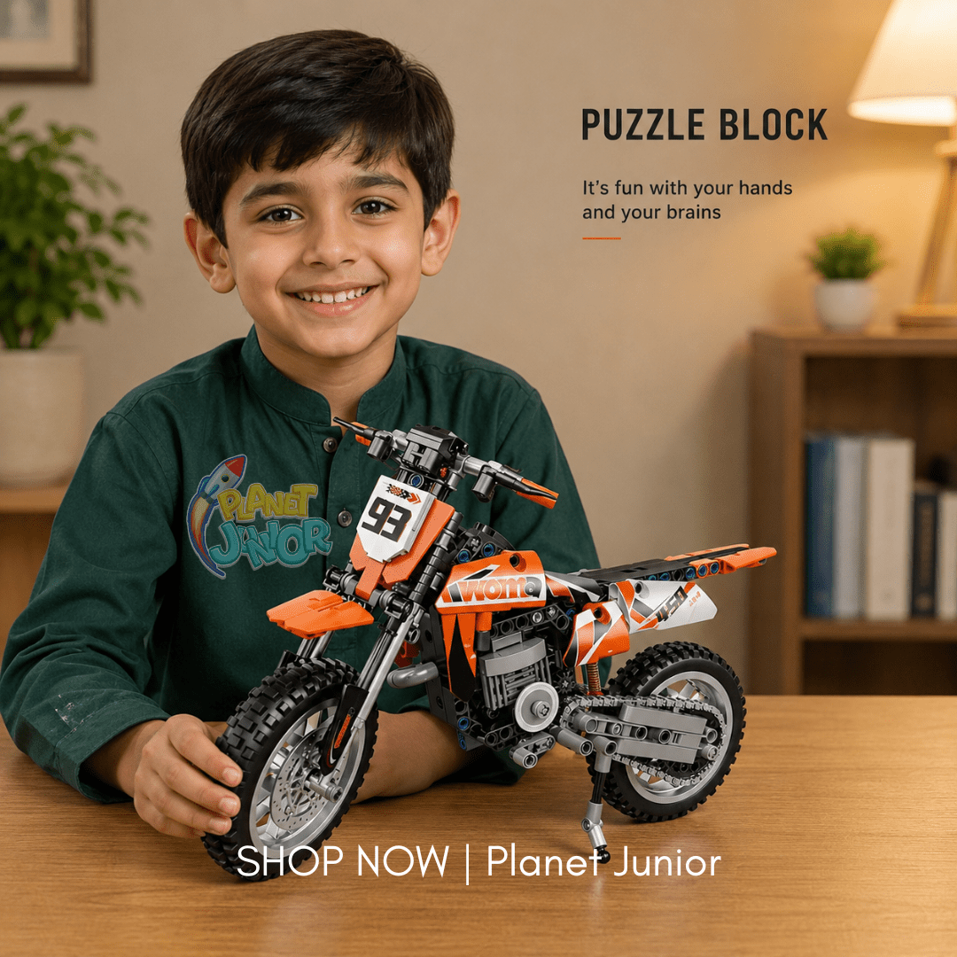Off-Road Motorcycle Legos Set with Working Chain Drive