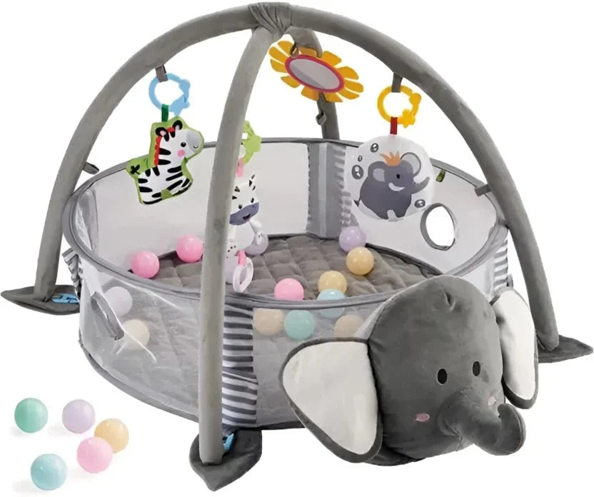 Elephant Baby Activity Play Gym & Ball Pit with Hanging Toys