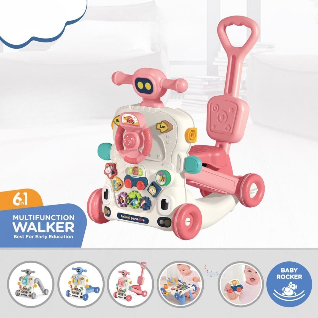6-in-1 Multifunction Musical Baby Walker – Ride-On, Scooter & Activity Learning Center
