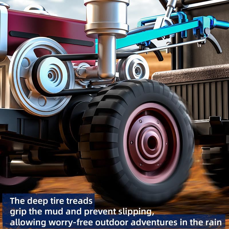 Remote-Controlled Vintage Farm Tractor with Trailer, Working Lights & Full Function Driving Action
