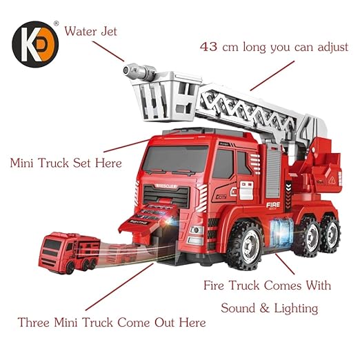 Remote Control Fire Fighting Truck with Water Spray & Rescue Vehicle