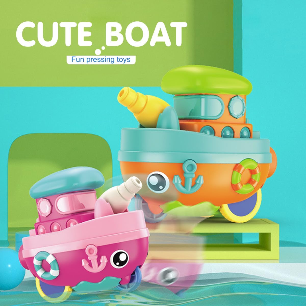 Wind-Up Cartoon Ship Water Adventure for Kids