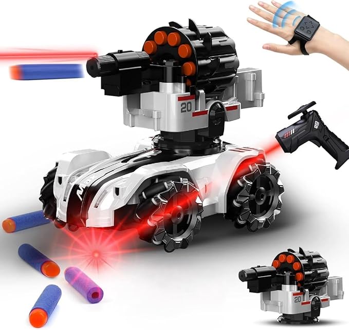 2-in-1 Light Tracer RC Battle Tank Car – Shooting Vehicle
