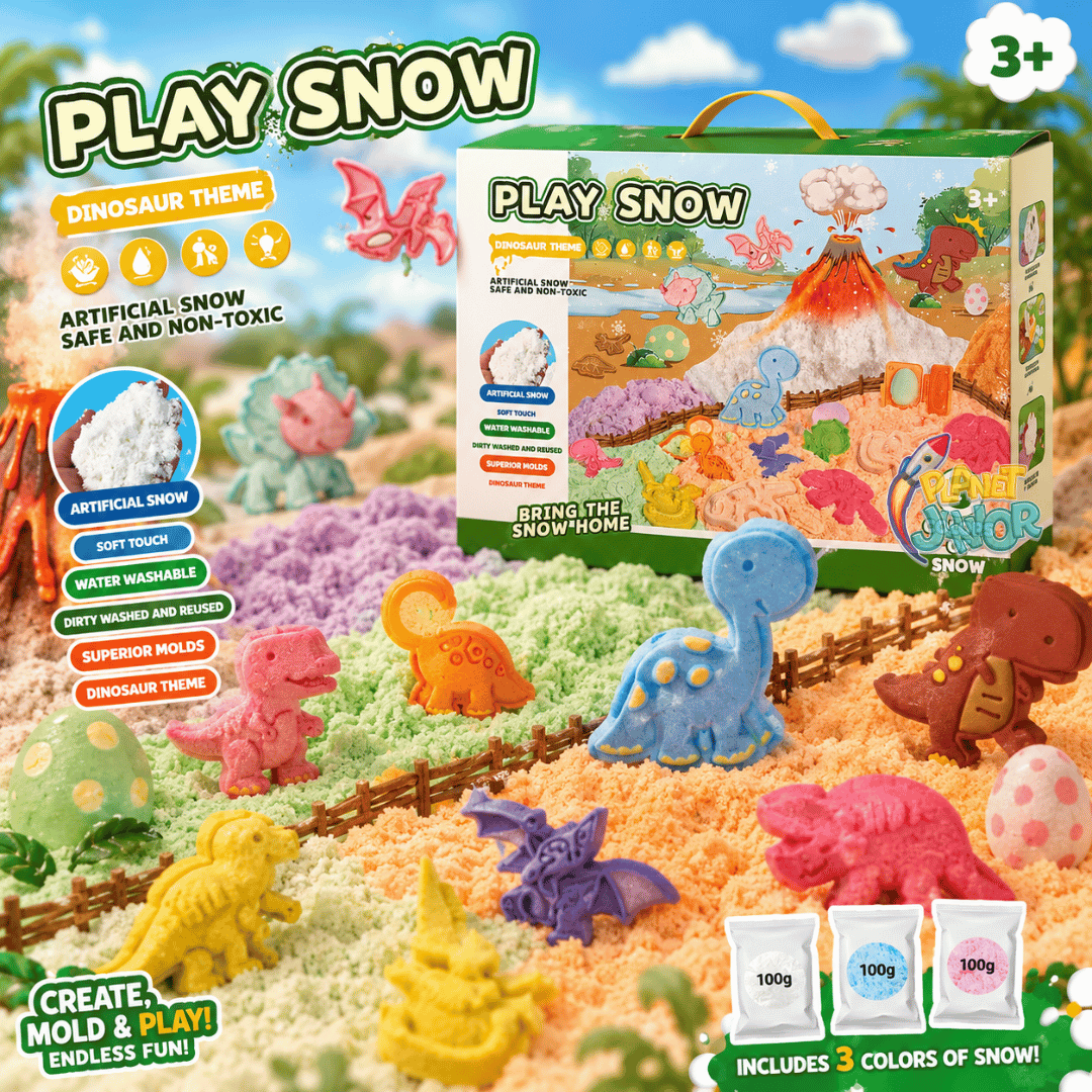 DIY Magic Sand Dinosaurs – Dinosaur-Themed Play Snow & Moulding Kit