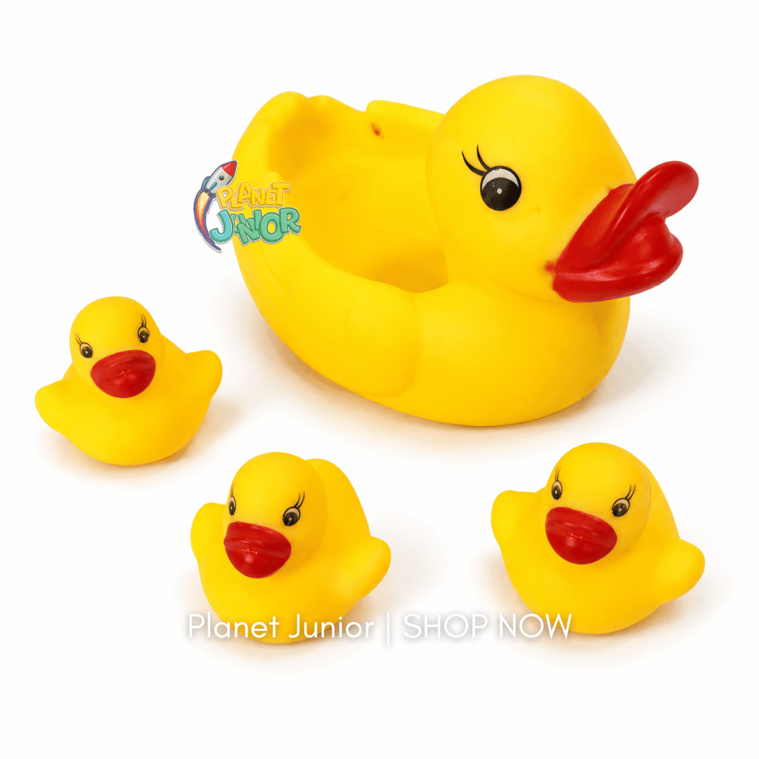 Cute Duck Family Bath Toy Set with Mother Duck & Baby Ducklings