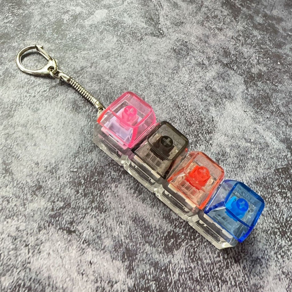 Mechanical Keyboard Clicker Keychain – LED Light & Sound Fidget Toy