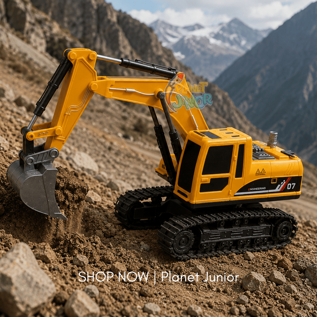 RC Excavator Construction Truck with Remote Control & Movable Digging Arm