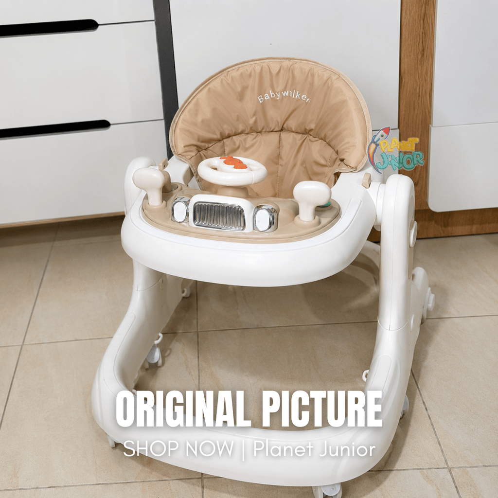 Modern Baby Learning Walker with Activity Tray & Padded Seat