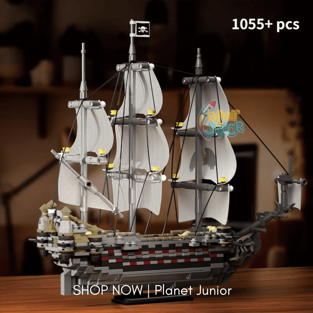 1055 PCS Ghost Pirate Ship Legos Set with Detailed Sails
