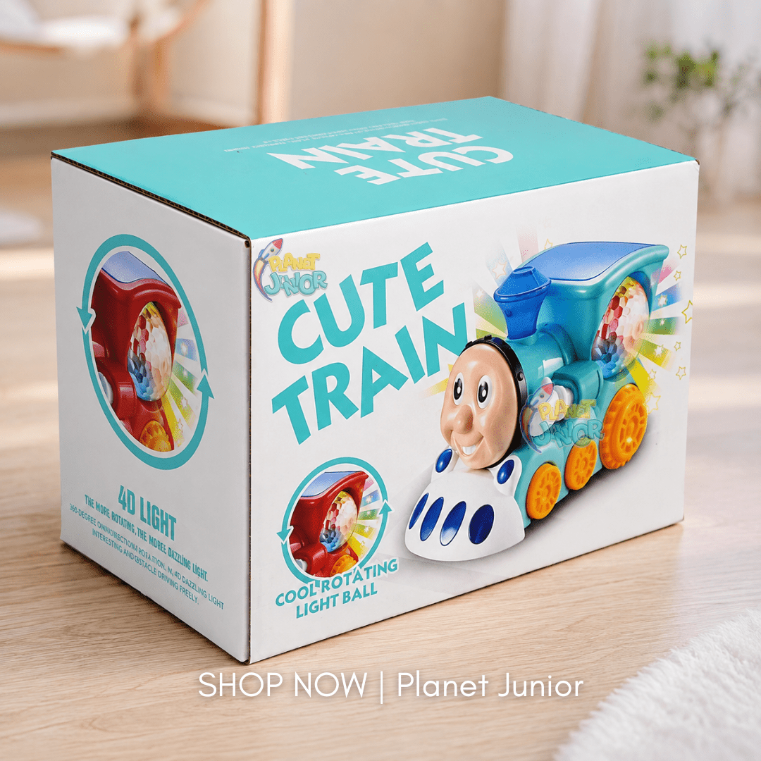 Cute Bump & Go Musical Train Toy for Kids with Lights