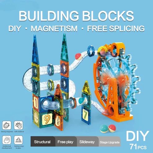Glowing Ferris Wheel Magnetic Pipeline Building Blocks | 71Pcs