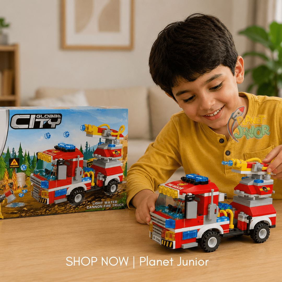 230 PCS Fire Truck Legos Set with Water Cannon & Firefighter Figure