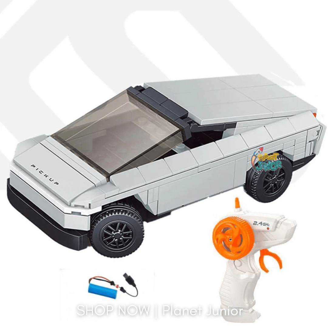 DIY 1:20 Cybertruck-Inspired Rechargeable RC Building Block Car