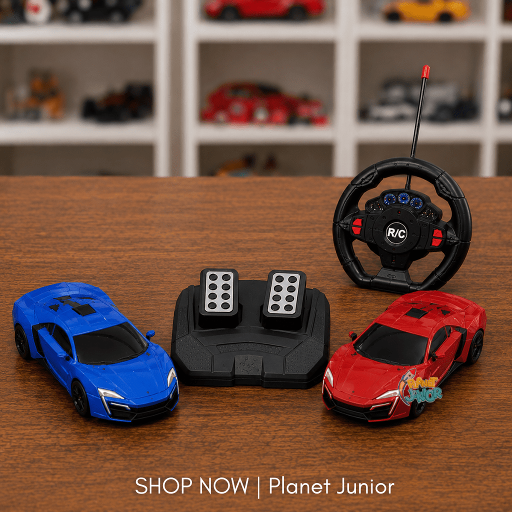 RC Sports Car with Steering Wheel & Pedal Control Set