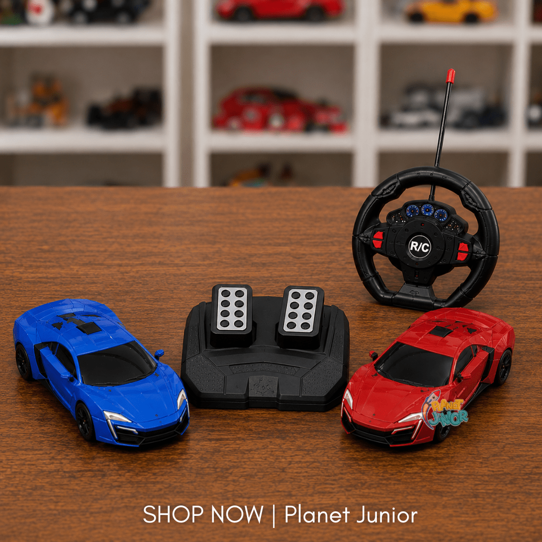 RC Sports Car with Steering Wheel & Pedal Control Set