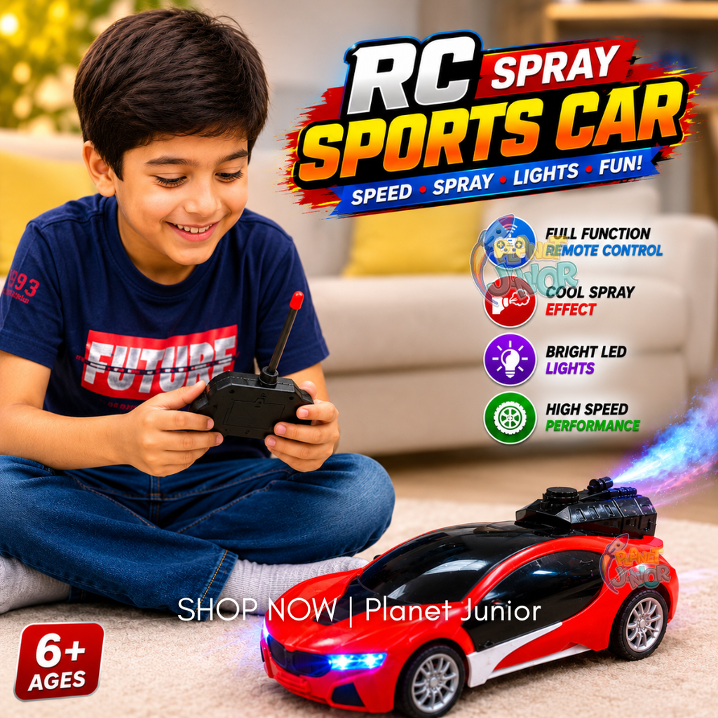 RC Spray Sports Car with Remote Control & Light Effects