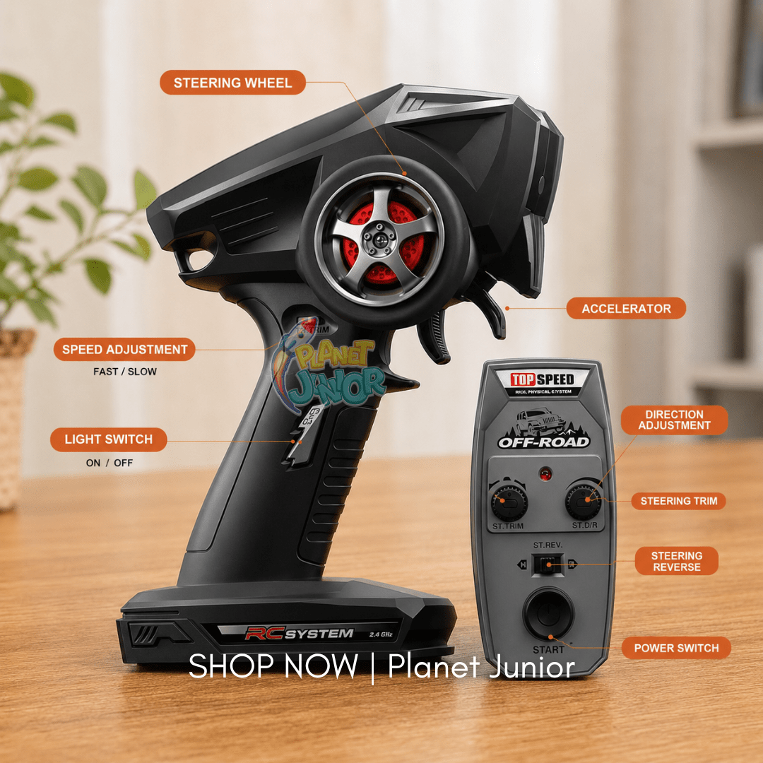 High-Speed Off-Road RC Racing Truck with Metal Drive System & Shock Absorbers