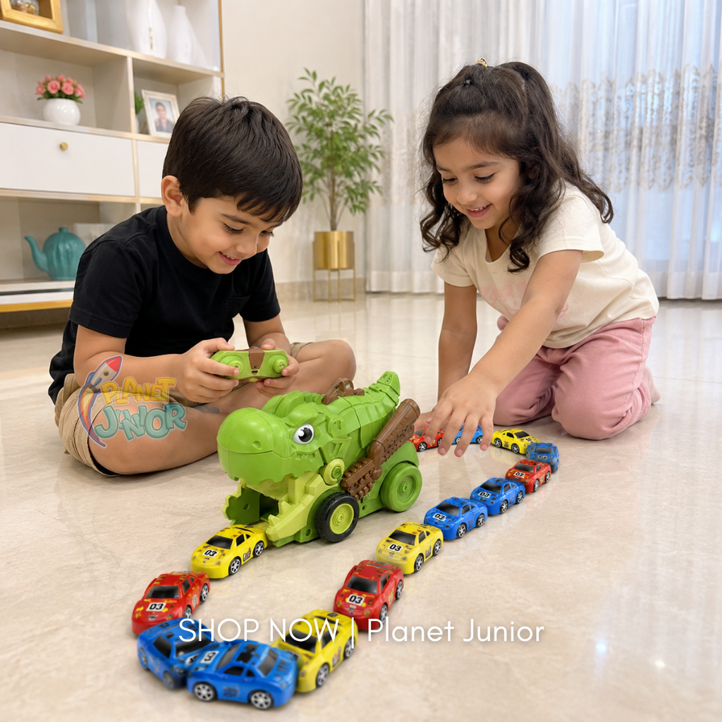Rechargeable RC Dinosaur Car with Snake-Style Chasing Game