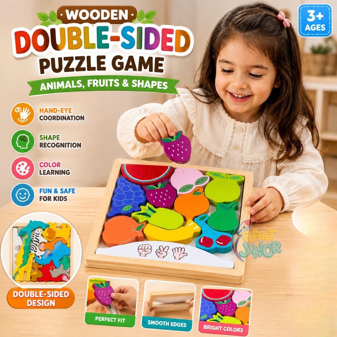 Wooden Animal, Fruit & Number Puzzle Game for Kids | 1 Pcs