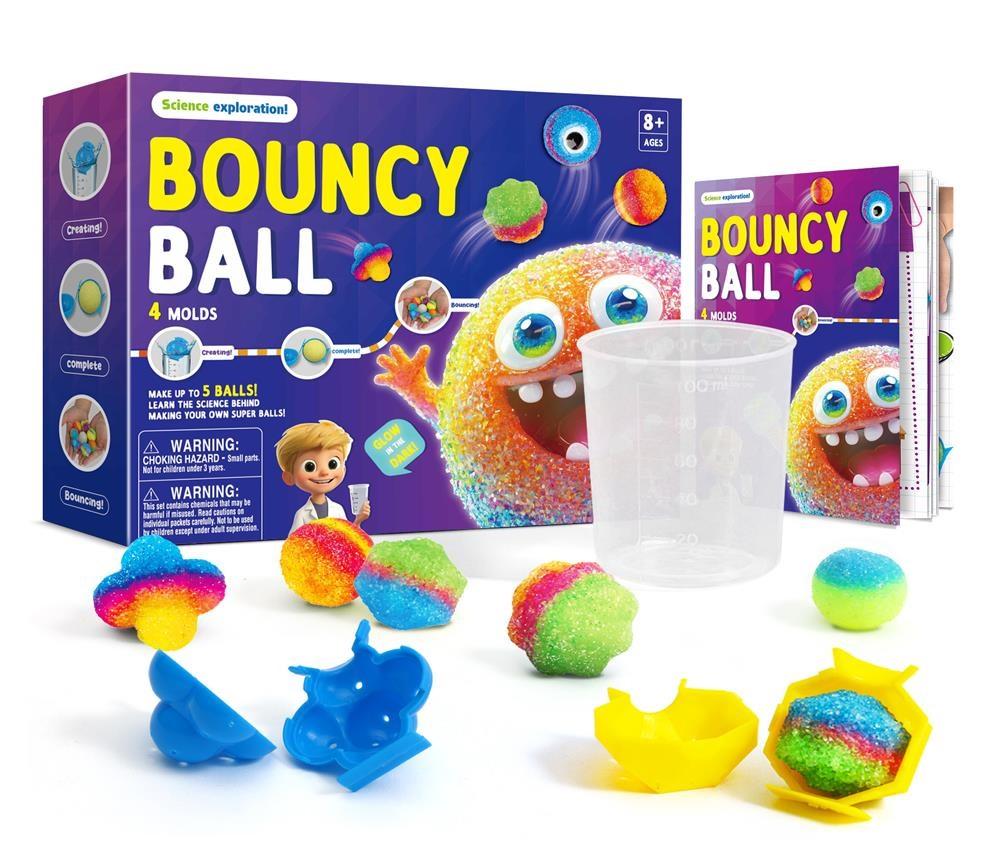 DIY Bouncy Ball Science Experiment Kit with Glow Effects & Creative Mold Shapes for Kids