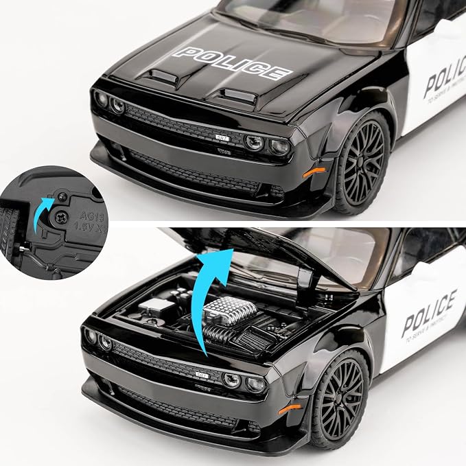 1:24 Scale Dodge Challenger SRT Police Die-Cast Model Car