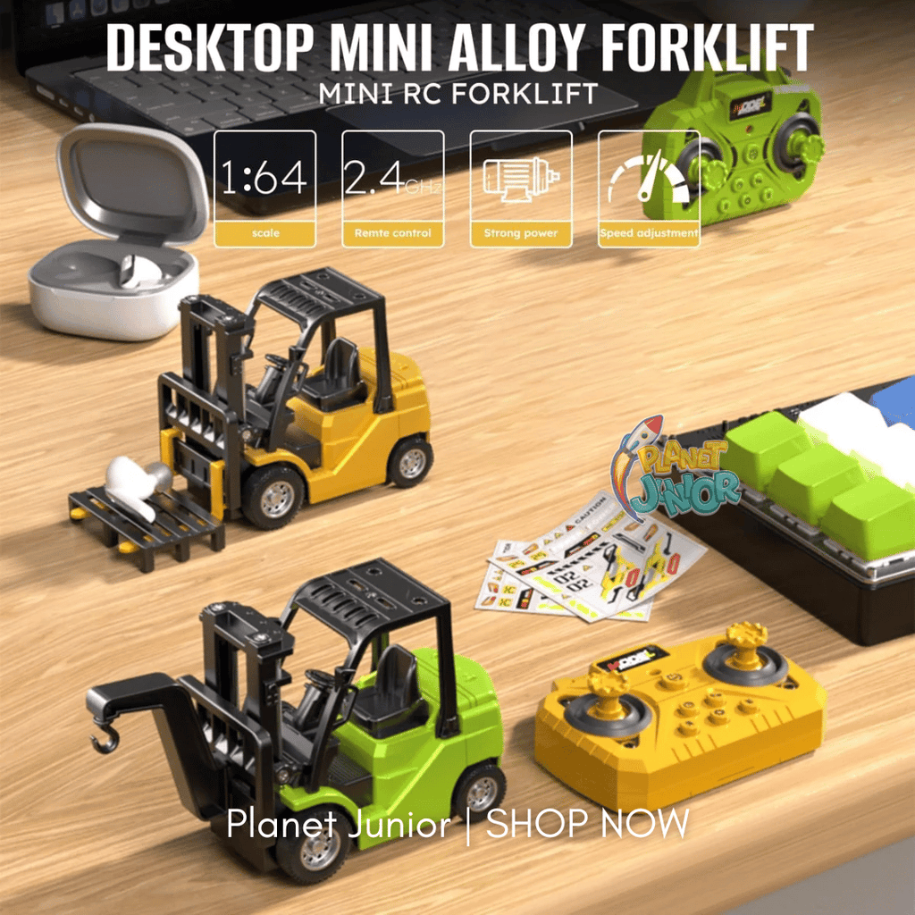 Mini RC Forklift Pro – 1:64 Alloy Remote Control Truck