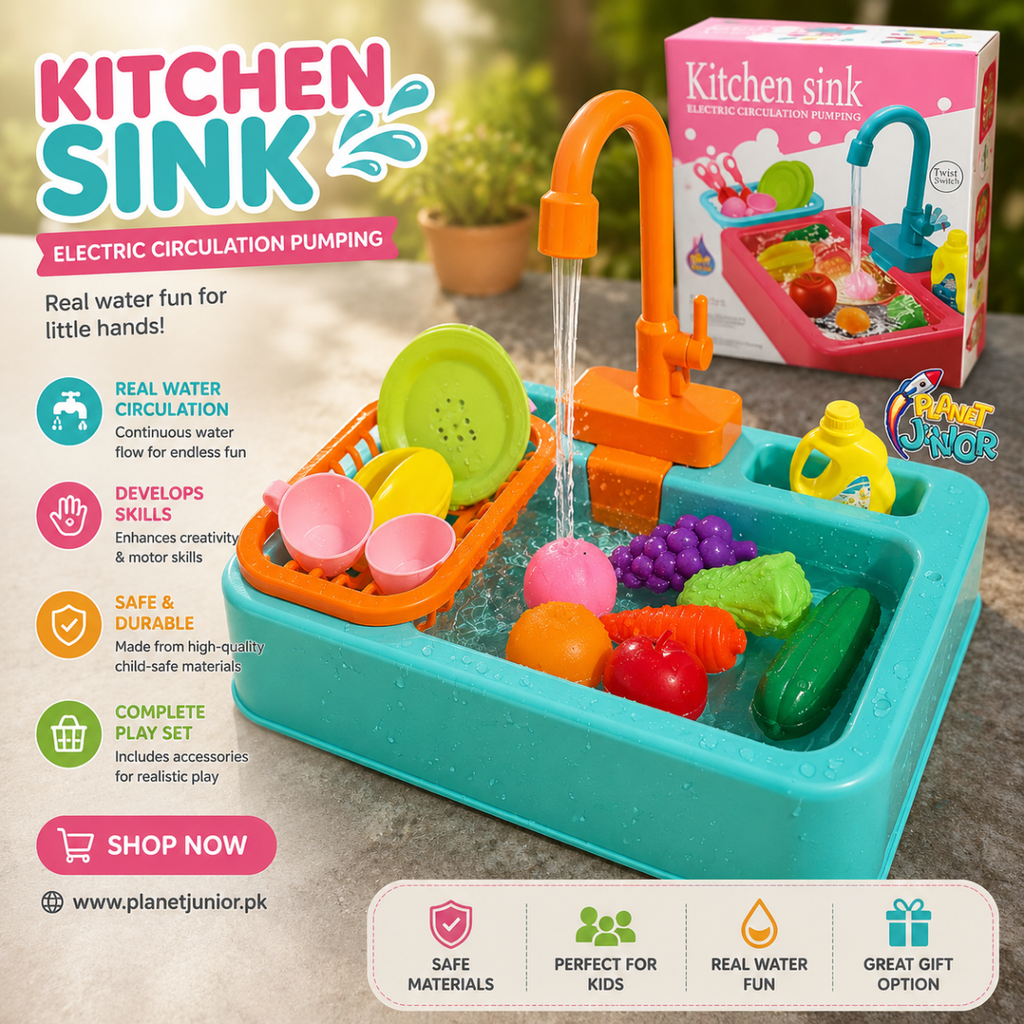 Realistic Kitchen Sink Set with Cute Accessories