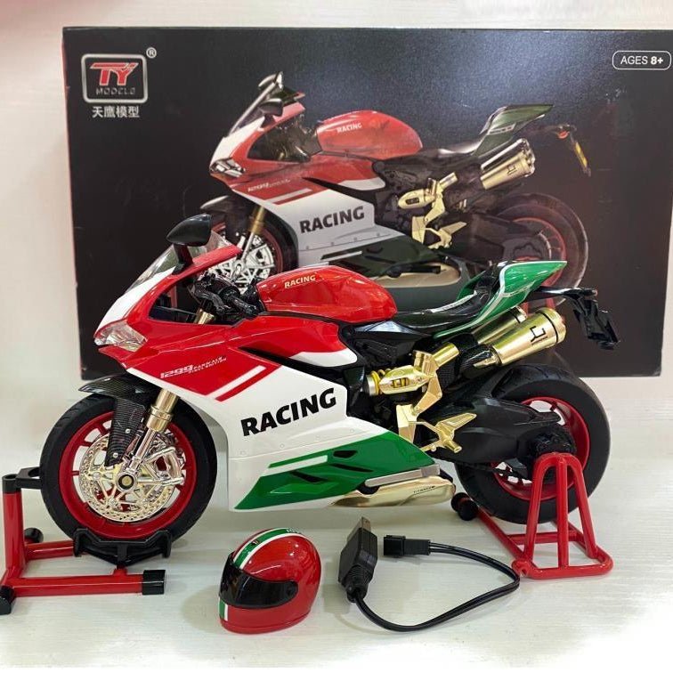 Premium Racing Sports Bike Model with Lights & Sound Effects