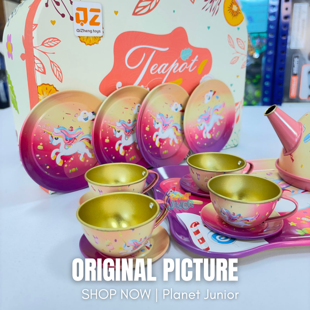 Unicorn Metal Tea Party Play Set with Carry Case