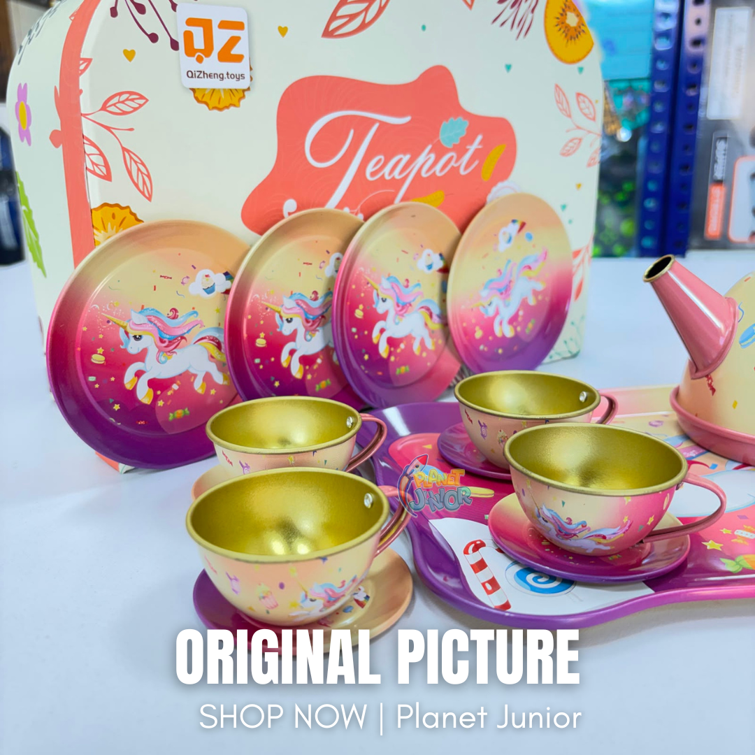 Unicorn Metal Tea Party Play Set with Carry Case