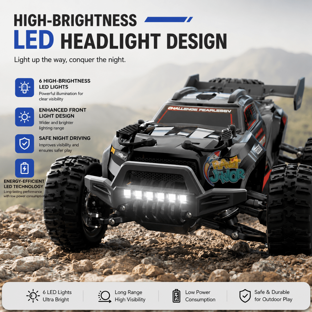 High-Speed Off-Road RC Racing Truck with Metal Drive System & Shock Absorbers
