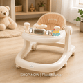 Modern Baby Learning Walker with Activity Tray & Padded Seat