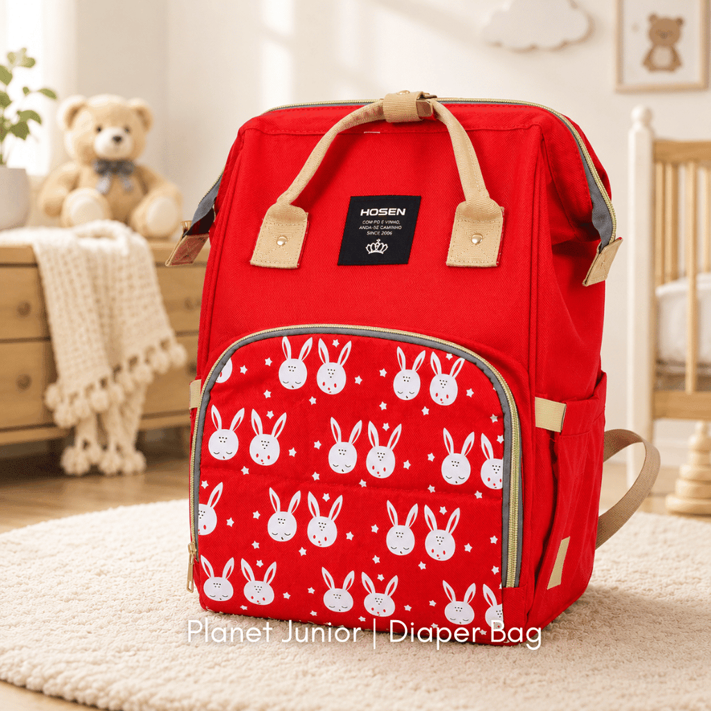 Multi-Functional Mommy Backpack – Large Capacity Diaper Bag with Cute Bunny Design