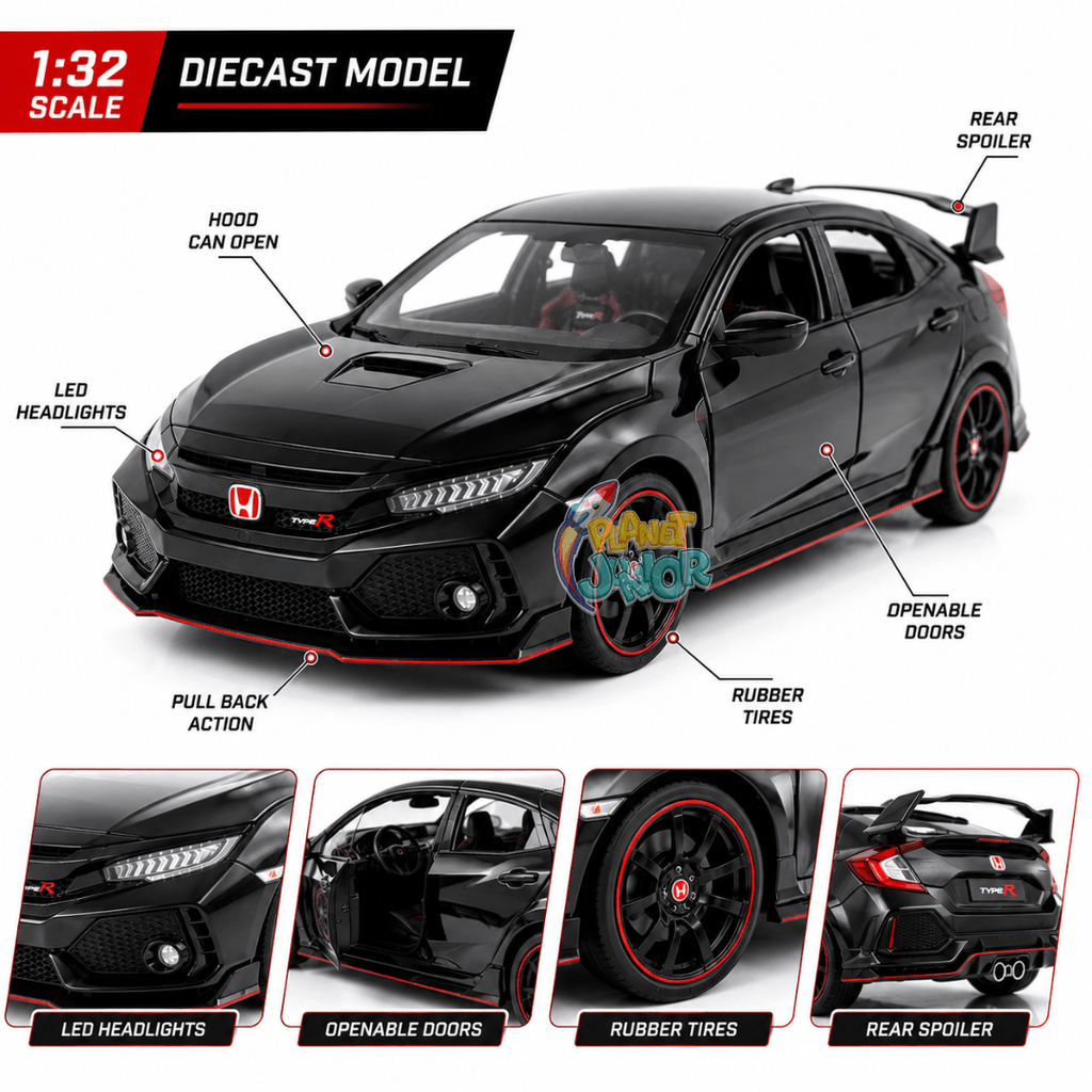 1:32 Scale Honda Civic Type R Die-Cast Model Car