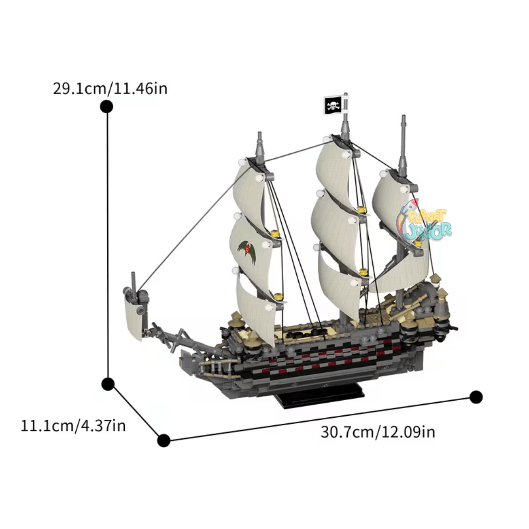 1055 PCS Ghost Pirate Ship Legos Set with Detailed Sails