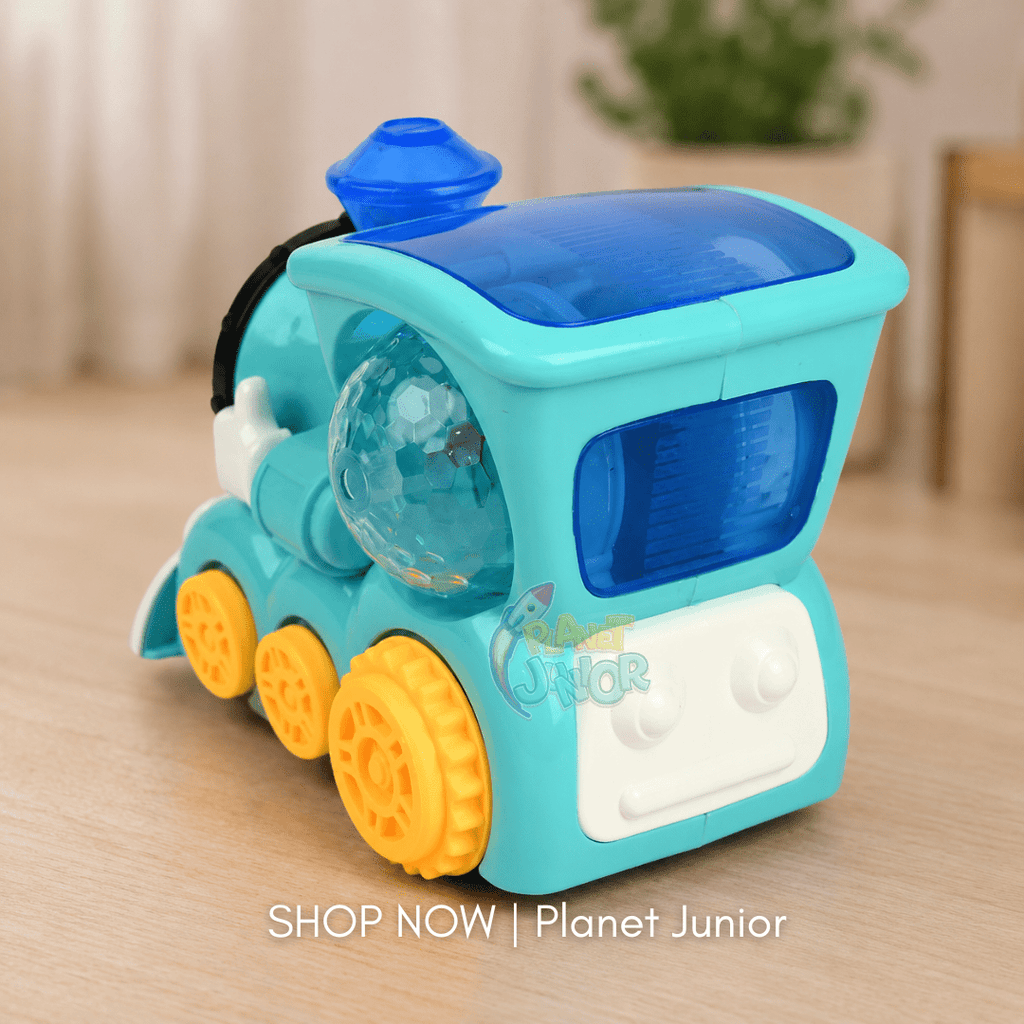 Cute Bump & Go Musical Train Toy for Kids with Lights